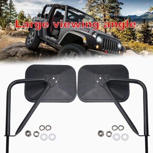 1 Pair Car Side Door Rearview Mirror Adjustable Shape Angle Lens Blind Spot Exterior For Jeep Wrangler TJ JK JKU JL JLU LJ CJ