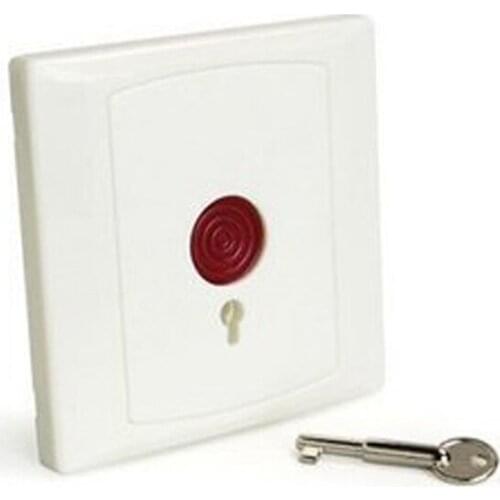 White Emergency Button with Key 86X86 Type for access control Disabled toilet alarm access control