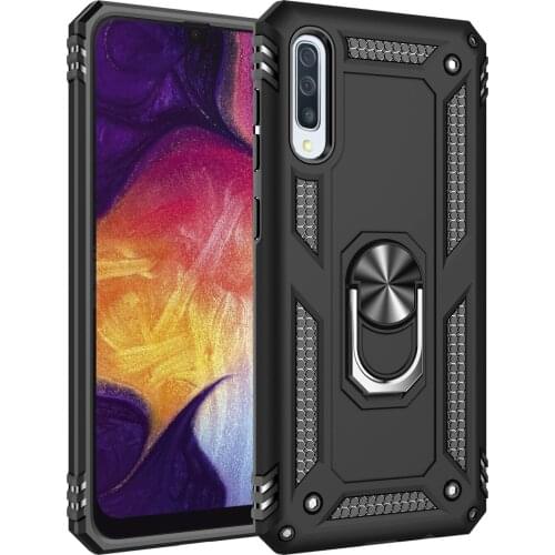 For Samsung Galaxy A50 Case for Samsung A 50 Military Rugged Armor Shockproof Magnet Car Holder Ring Case Cover