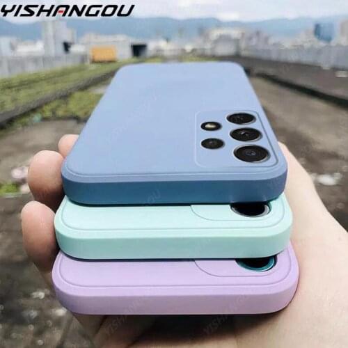 For Samsung Galaxy A52 A72 A51 A71 S21 Ultra S20 FE Plus A32 A42 A21S A31 S10 S9 S8 A50 A70 Note 20 Liquid Silicone Case Cover