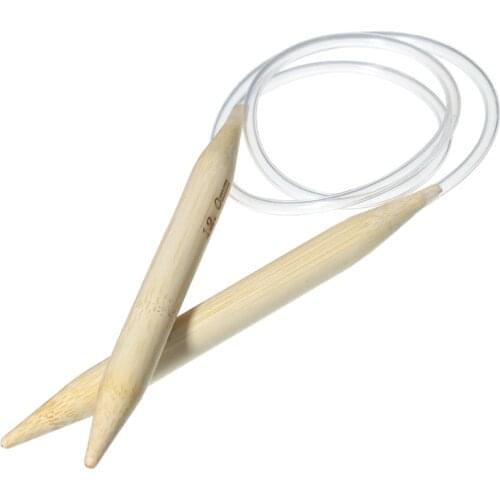 DoreenBeads Carbonized Bamboo Circular Knitting Needles Transparent Tube Crochet Hooks For Knitting Sweater 80cm Long,1Pair