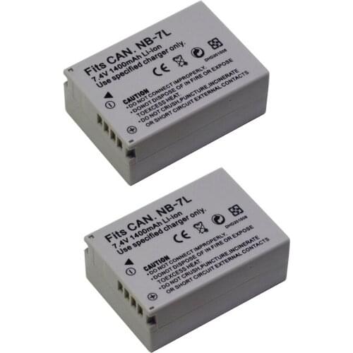 Doscing 2Pcs/lot 1400mAh High Quality NB-7L Camera Battery For Canon PowerShot G10 G11 G12 SX30IS Battery NB-7L NB7L NB 7L