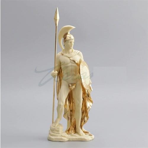 European Creative Greece Roman Ares Art Sculpture God of War Figure Statue Resin Craft Home Decoration Birthday Gift