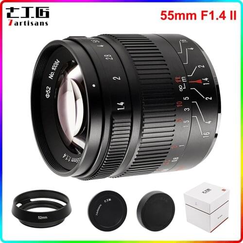 7artisans 55mm F1.4 II APS-C Portrait Lens for Sony E-mount Fuji M4/3 Nikon Z mount Camera A6600 A6500 X-T3 X-T30 GX7 GX8 Z6 Z7
