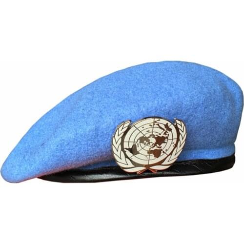 UN BLUE BERET United Nations Peacekeeping Force Cap Hat With UN Badge Size 59cm Military Store Military Store