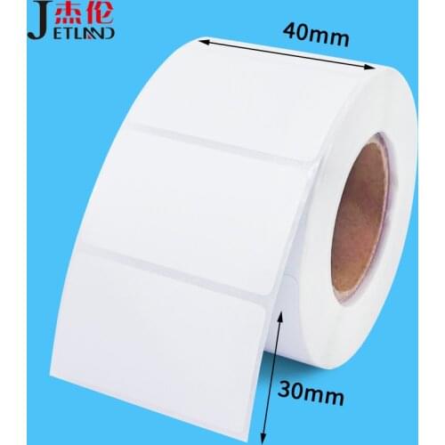 Adhesive White Direct Thermal Label for SKU barcode printing and address shipping 40x30 60x40 50x30mm 100x150mm(4x6")