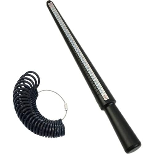 US Ring Mandrel Sizer Finger Sizing Measuring Gauge Stick Plastic with Ring Size Plastic Jewelry Tool Set