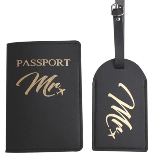 Bride Groom Married Wedding Honeymoon Leather Passport Case Holder Travel ID Credit Card Protector for Women Girls