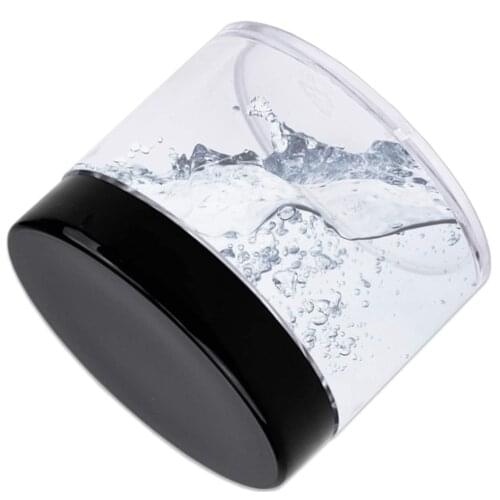 Round transparent leak-proof plastic container jar with black lid portable travel storage cosmetics