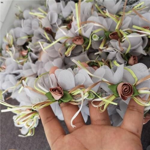 High-quality bowknot 3D rose chiffon lace trim dress sleeves home pillow skirt lace accessories