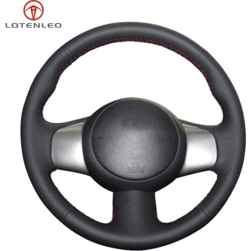 LQTENLEO Black Artificial Leather Car Steering Wheel Cover For Nissan March 2010-2016 Sunny 2011-2013 Versa Almera Cube NV200