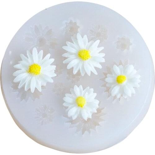 Small Daisy Gypsum mold silicone car aromatherapy moulds Little Flowers Chocolate Cake Fondant Silicone Mold Cake Decoratin