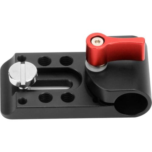 Mini Mounting Plate 1/4 Screw Holes Single 15mm Rod Rail Clamp for Follow Focus Rig LCD Monitor Quick Release 5D2 GH2 SLR Camera