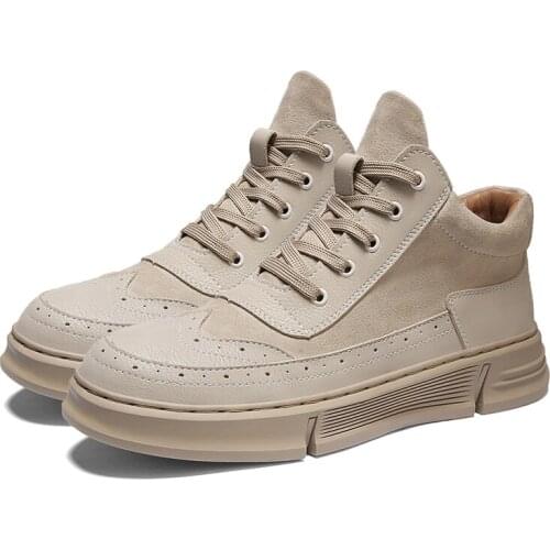 Men Ankle Sneakers Shoes Leather Flats Shoes Warm Shoes Botas Autumn Thicksoled Boots Gladiator Shoes for Men Zapatos Hombre