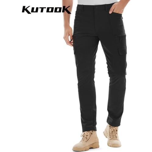 KUTOOK Winter Hiking Pants Men Outdoor Trekking Pants Thermal Windproof Waterproof Trousers Sports Climbing Fishing Travel