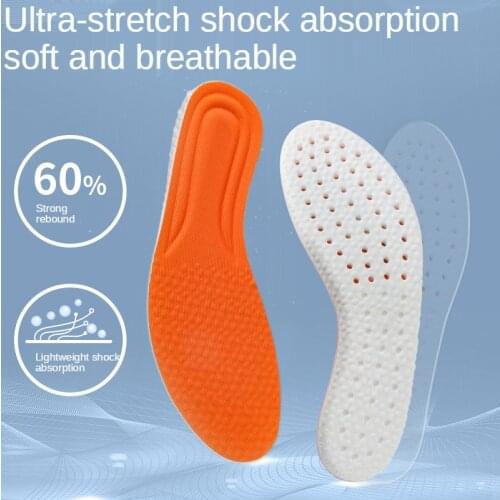 Soft Feeling Insoles Foot Shoes Pad Boost Super Soft PU Sports Sweat-Absorbent Shock-Absorbing Anti-Pain Popcorn Insole Brioche