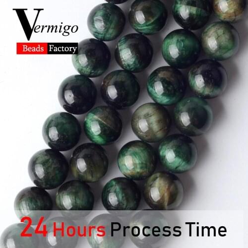 Natural Gem Stone Green Tiger Eye Mineral Beads For Jewelry Making 6/8/10mm Round Spacer Loose Beads For Bracelets 15‘’Strand
