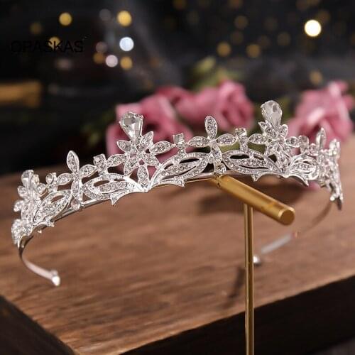 Simple Diamond Bridal Crown Elegant Wedding Rhinestone Headpiece Charming Jewelry Gifts for Women PT