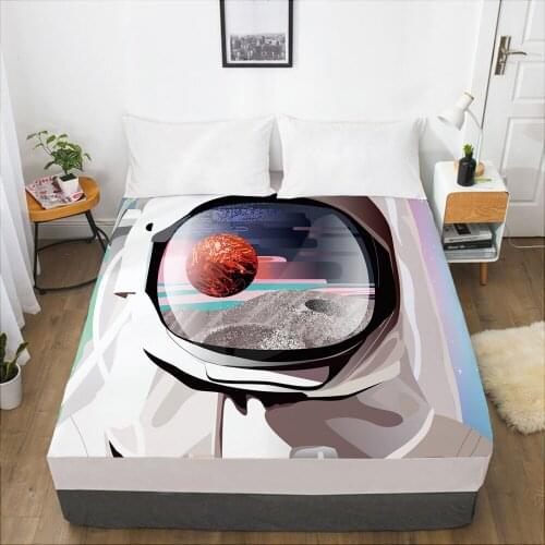 Cartoon Childrens Elastic fitted sheet bed sheet With An Elastic Band 160x200 Mattress Cover Bed cover for kids baby Space star