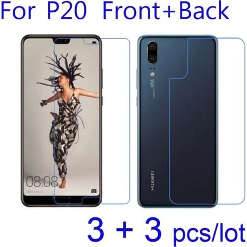 For Huawei P20 Pro/Plus/Lite Front + Back Both Screen Protectors,6pcs/lot Soft Clear/matte/Nano Anti Explosion Protective Films