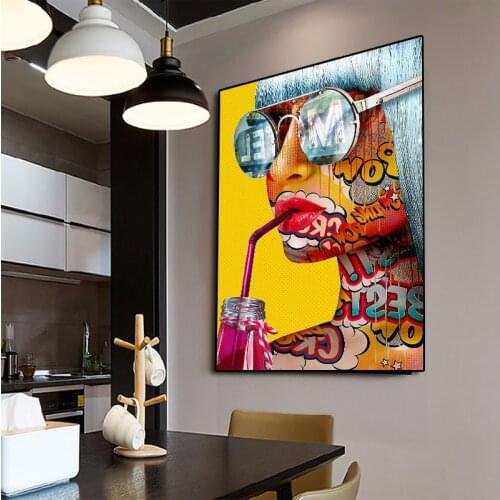 Frame DIY Graffiti Painting By Numbers Pop Cool Girl Picture By Numbers Posters Wall Art Acrylic Paint for Home Decor Art