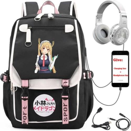 USB Charging teenagers Laptop packsack anime Game logo sora Cartoon backpack Women men Travel Backpack student School book Bag