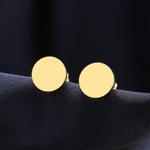 Stainless Steel Earrings Minimalist Round Fashion Stud Earrings Classic Simple Earrings For Women 2021 Jewelry Wedding Party