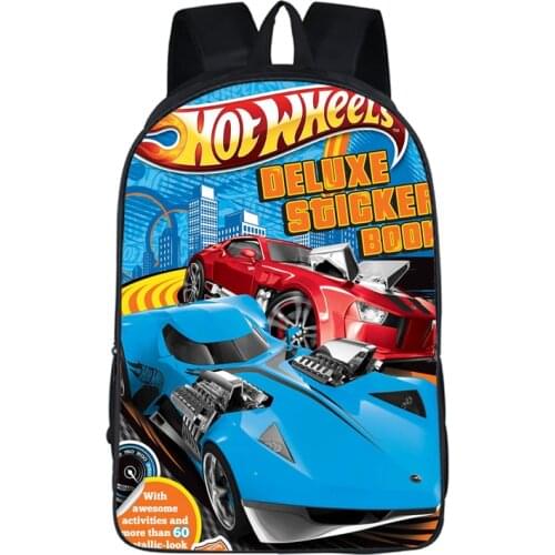 Hot Wheels Blue School Bags for Teenagers Cartoon Cars 13inch 3D Printing Boys Girls Children Kids School Bag