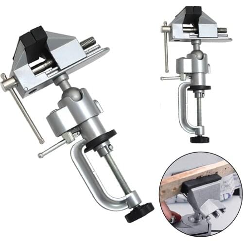 Mini Locksmith Clip Small Jewelers DIY Parts Table Vise Bench Clamp Vice 360 Clamp Table Grinder Holder Drill for Rotary Tool