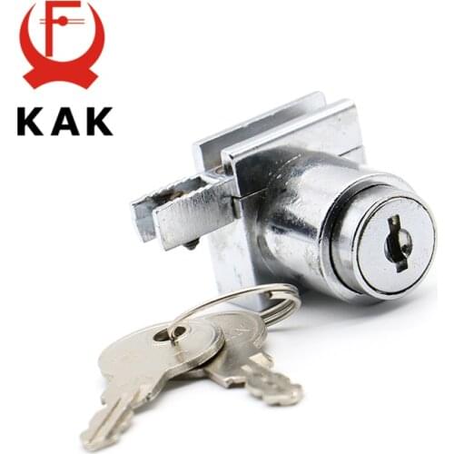 KAK 308 H Glass Lock Zinc Alloy Showcase Sliding Glass Cabinet Door Locks Furniture Hardware For 5-8mm Toughened Glass