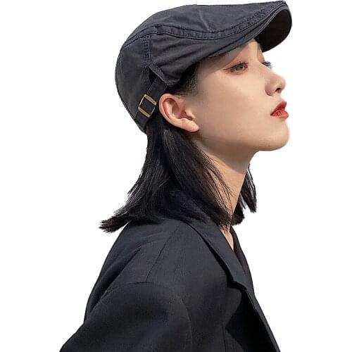 Women Spring Autumn Retro Duck Tongue Bailey Hat Japanese British Art Painters Hat Pure Cotton Summer Truck Drivers Beret Hat