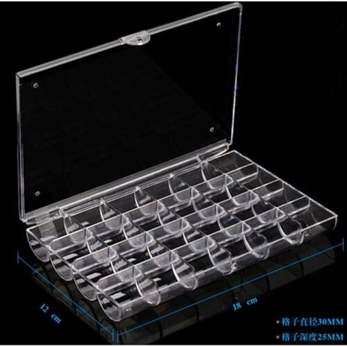 1pc 24 Grid Clear Transparent Arcylic Storage Box Organizer Case Nail Art Rhinestone Tips Jewelry Beads Decoration Container
