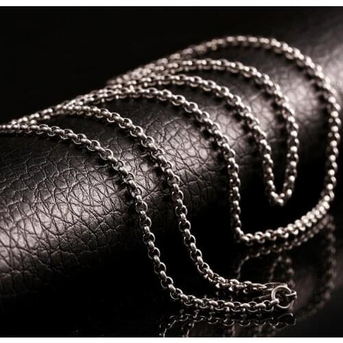 1Pc 3MM Stainless Steel Necklace O Chains Men and Women Pendant DIY Jewelry Chunky Thin Bracelet Accessories Choker Collares