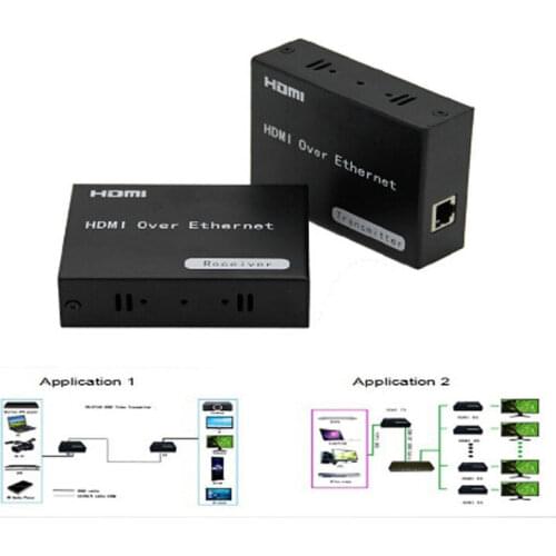 120m HDMI Extender Transmitter Receiver HDMI to RJ45 TX RX 1080P IR Remote Over cat5e/6 TCP/IP Support POE and HDMI Loop Output