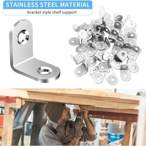 20pcs Stainless Steel Angle Corner Brackets 23mm Joint Bracket Fastener 90 Degree Wall Brackets Hanger for Shelves Tables Chairs