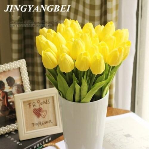 30pcs/lot Mini PU Tulip flower real touch flowers wedding flower artificial flowers home decoration for christmas