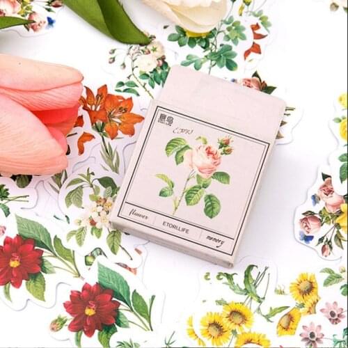 45pcs flower leaves Small Diary Mini box Stickers Scrapbooking planner Journal Stationery