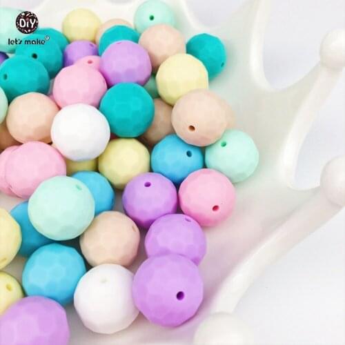 Lets Make 500pc Silicone Teether Polyhedron Beads DIY Jewelry Baby Nursing Accessories Can Chewable Toys Baby Teether 15mm
