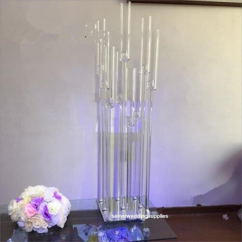 New style 9 arms wedding decoration crystal candelabra centerpiece with clear acrylic 2021
