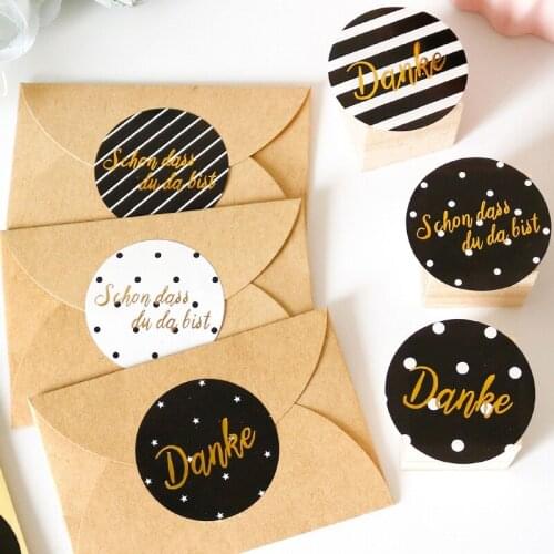 600pcs German Thank You Stickers Hot Stamping Seal Stickers for Valentines Day Weddiing Decor Stationery Envelope Seal Labels