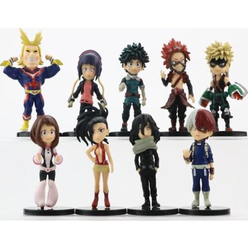 9pcs/set My Hero Academia Himiko Toga Midoriya Izuku Shouto Bakugou Katsuki URARAKA Action figure Toys