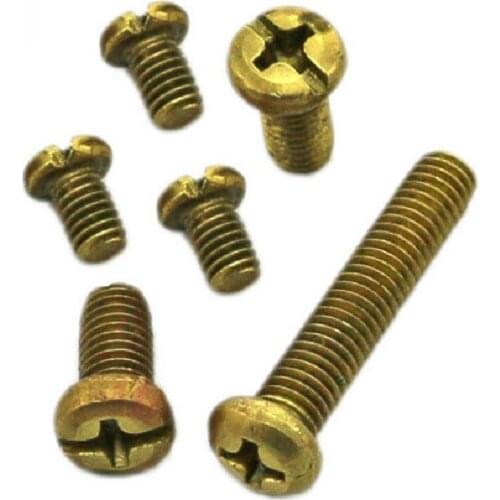 Free shipping 100 pieces Metric M5*30mm Brass Cross Recessed Pan Head Screws