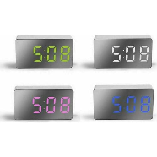 Fashion Mini Mirror LED Alarm Clock Electronic Digital Display Modern Clock Portable Desktop 3.1'' LED Display Alarm Clocks
