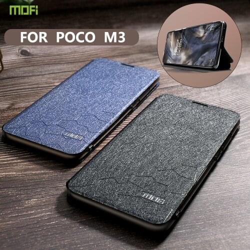 Flip Case For Xiaomi Poco M3 Cover With Holder Full Protection Case For Poco M3 Silicone Flip Leather 360 Shockproof Case