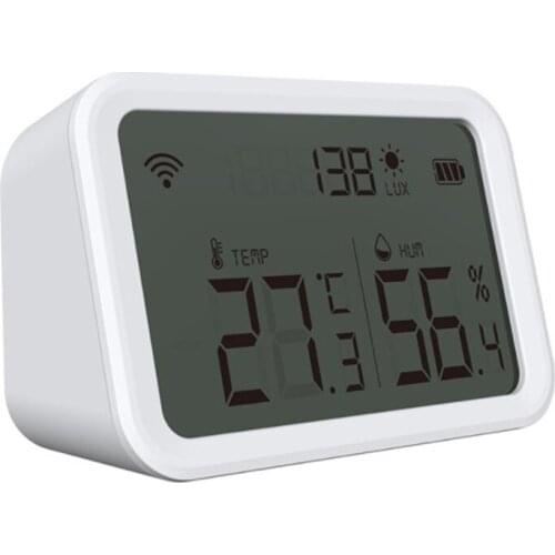 Tuya Zigbee 3.0 Temperature Humidity Sensor Lux Light Detector Smart Home Hygrometer Thermometer with LCD Screen