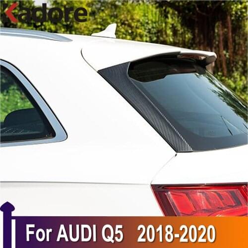 For Audi Q5 2018 2019 2020 Carbon Fiber Car Exterior Accessories Chrome Rear Windows Trim Stripe Car Stickers Cover Pillar Trim