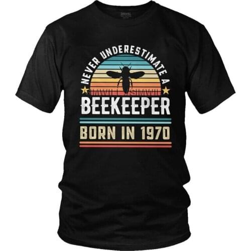 Beekeeper Born 1970 Tshirt Men Casual Tees Top Cotton T Shirts Short Sleeve Birthday Gift Beekeeping T-shirts Gift Idea Merch