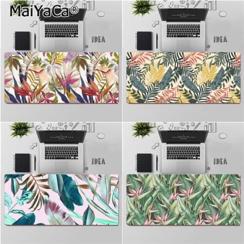 Maiyaca Bright Tropical Leaves flowers Silicone large small Pad to Mouse Game Free Shipping Large Mouse Pad Keyboards Mat