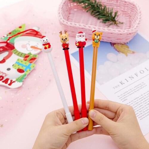Creative Cartoon Santa Claus Series Gel Pen Student Office Signature Pen Examination Pen Learning Stationery Christmas Cute