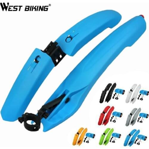 Plastic Bike Fender with LED Light Flectional Mountain Bike Cycling Front Rear Mudguard Set Bike Cycling Bicycle Durable Fenders